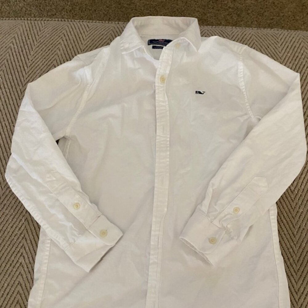 Vineyard Vines Boys White Button-Down Shirt – Size Small